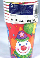 Juggles The Clown 9 oz. Hot/Cold Cups- Birthday Party 8 Count by Amscan